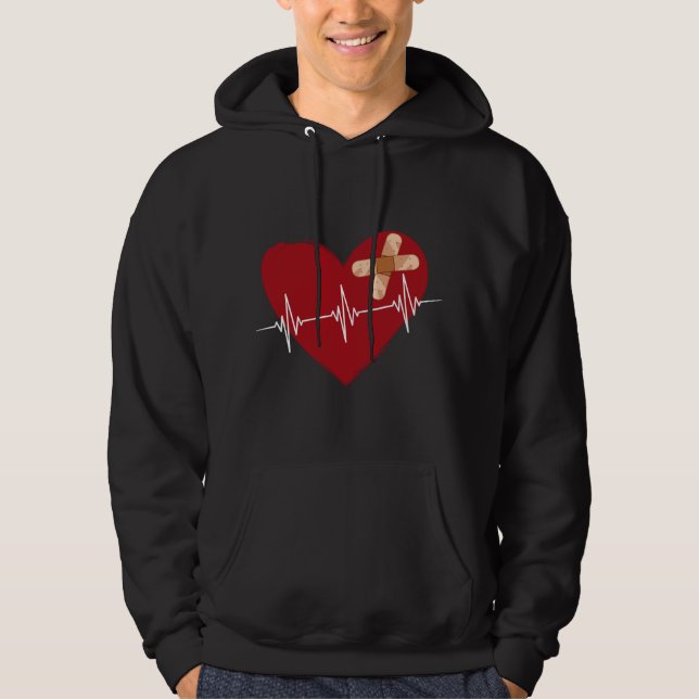 Coronary Diseases Artery Bypass Open Heart Surgery Hoodie (Framsida)