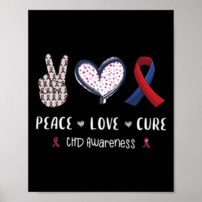 Coronary Heart Disease Ribbon Chd Awareness Month  Poster (Framsidan)