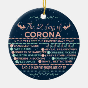 Coronas 12-dagars pandemi julgransprydnad keramik