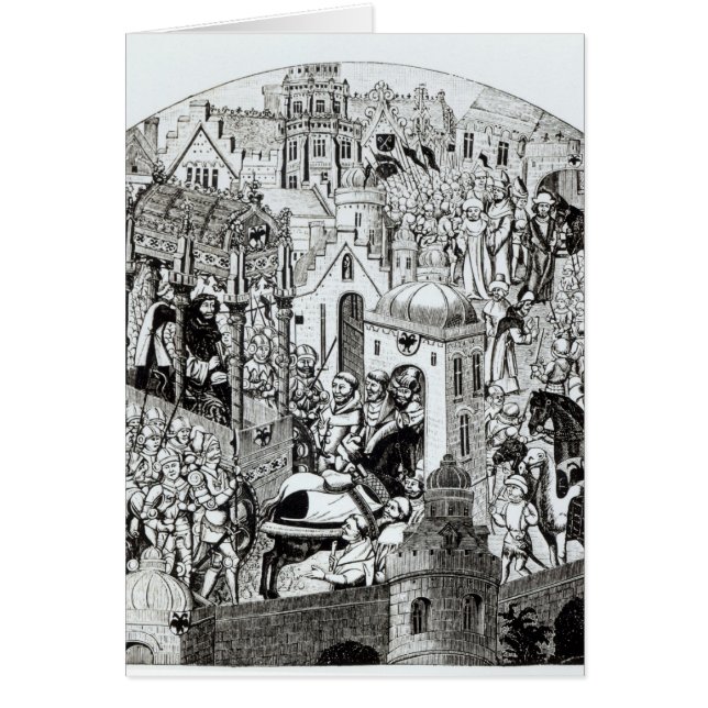 Coronation av Charlemagne i stad av Jerusalem Hälsningskort (Framsidan)