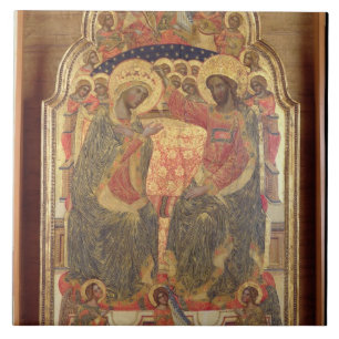 Coronation av oskulden, 1372 kakelplatta