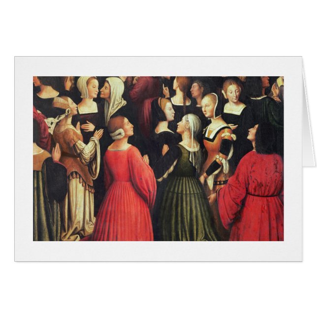 Coronation av oskulden, 1513 (olja på panelen) hälsningskort (Framsidan Horizontal)