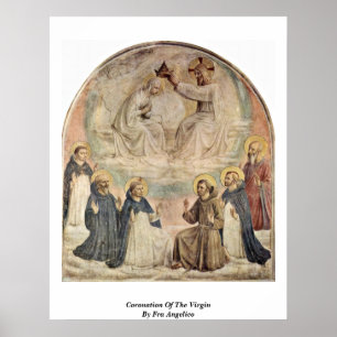 Coronation av oskulden vid Fra Angelico Poster