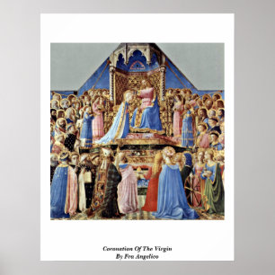 Coronation av oskulden vid Fra Angelico Poster
