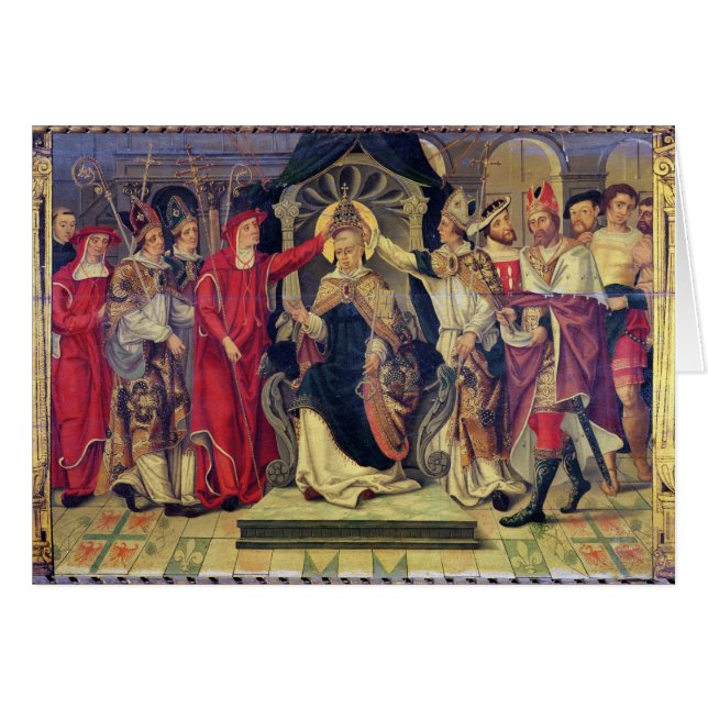 Coronation av Pope Celestine V i Augusti 1294 Hälsningskort (Framsidan Horizontal)