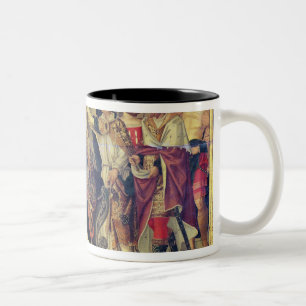 Coronation av Pope Celestine V i Augusti 1294 Två-Tonad Mugg