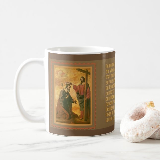 Coronation av St Joseph av Jesus Memorare Kaffemugg (Med munk)