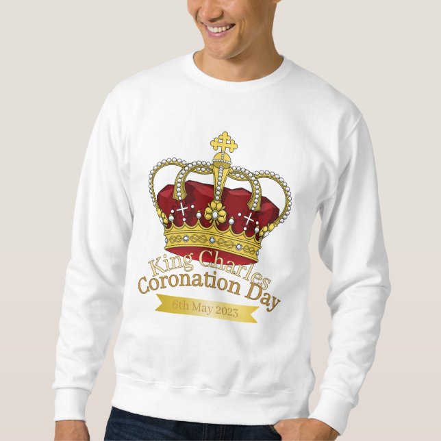 Coronation Day Krona T-Shirt Lång Ärmad Tröja (Framsida)