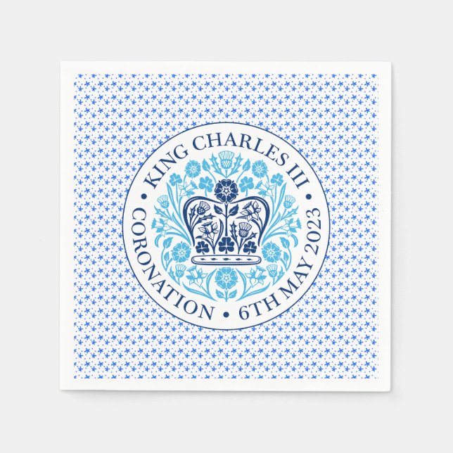Coronation Emblem från Kung Charles III Pappersservett (Framsidan)