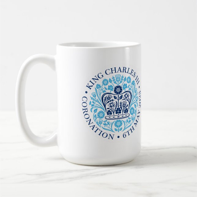 Coronation Emblem of Kung Charles 2023 Kaffemugg (Vänster)
