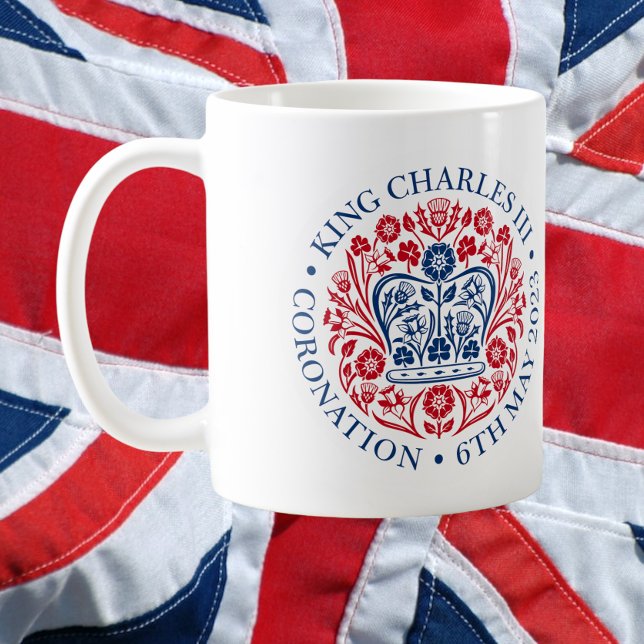 Coronation Emblem of Kung Charles 2023 Kaffemugg (Skapare uppladdad)