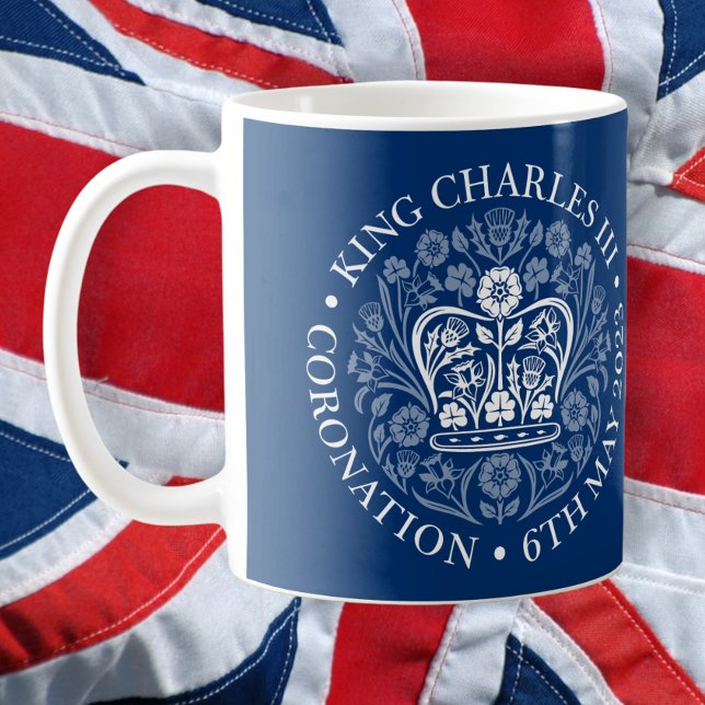 Coronation Emblem of Kung Charles 2023 Kaffemugg (Skapare uppladdad)