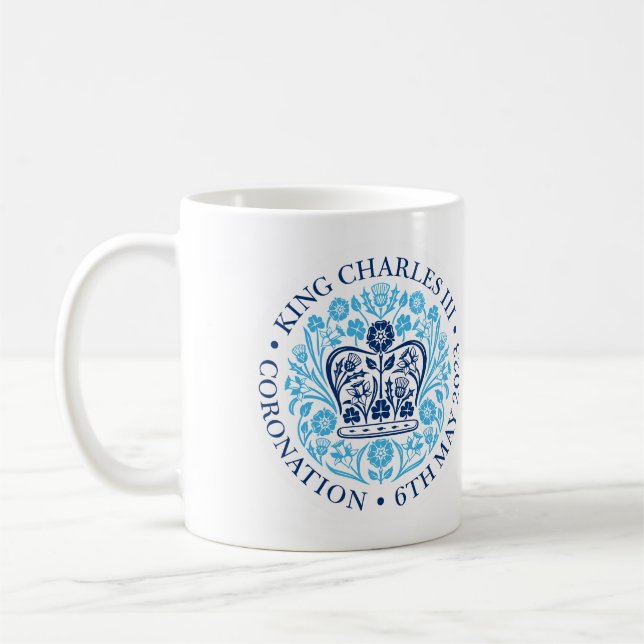 Coronation Emblem of Kung Charles 2023 Kaffemugg (Vänster)