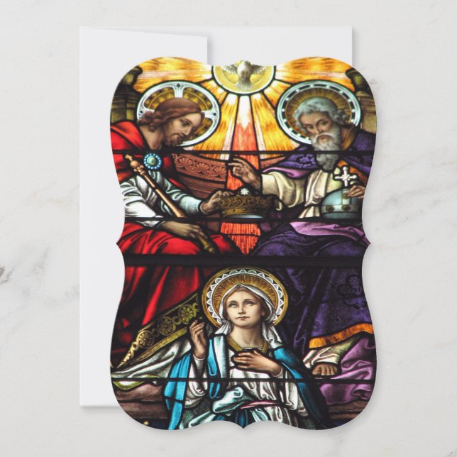 Coronation of Blsed Virgin Mary Stached Glass Inbjudningar (Framsida)
