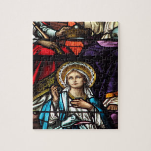 Coronation of Blsed Virgin Mary Stached Glass Pussel