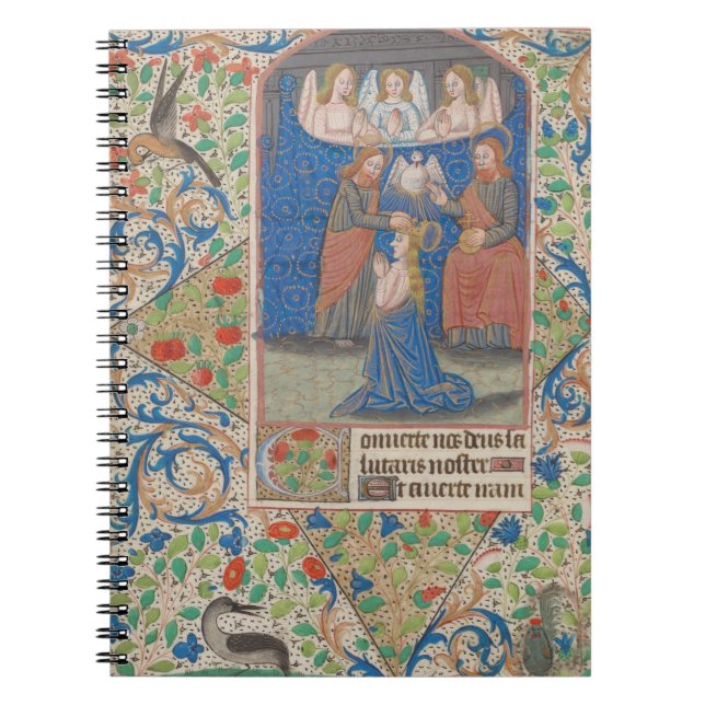 Coronation of Mary Medieval Illuminated Manuscript Anteckningsbok (Framsidan)