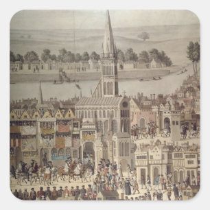 Coronation Procession of Kung Edward VI Fyrkantigt Klistermärke