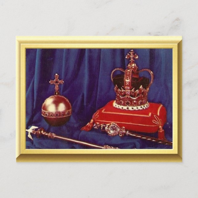 Coronation regalia of Queen Elizabeth II Vykort (Framsida)