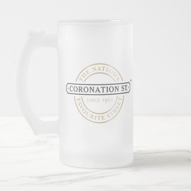 Coronation Street - Logotyp Frosted Glass Mugg (Vänster)