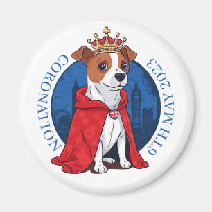 Coronation UK. Lustig Jack Russell hund Magnet