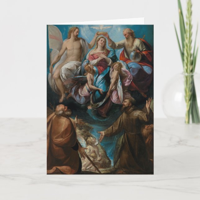 Coronation Virgin Mary St. Joseph Francis Kort (Framsida)