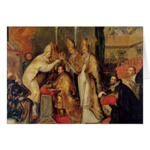 Coronationen av Charles V den heliga romerska Hälsningskort
