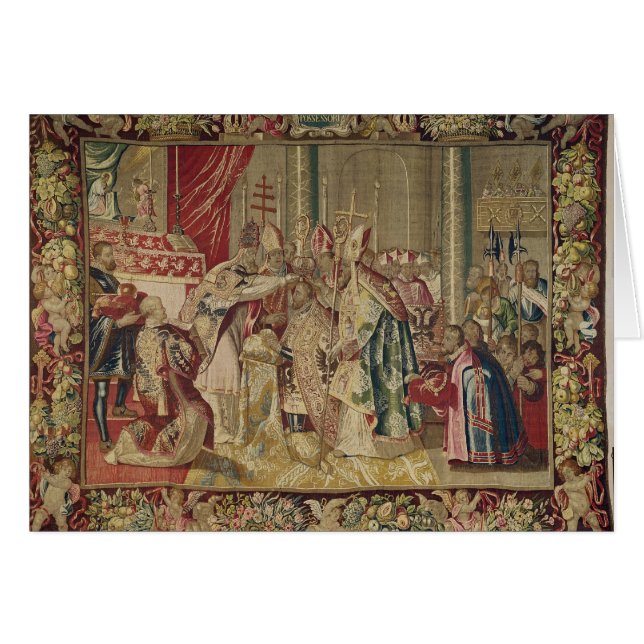 Coronationen av Charles V Hälsningskort (Framsidan Horizontal)