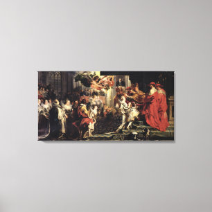 Coronationen av Marie de Medici på St. Canvastryck