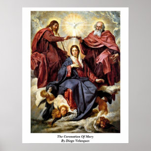 Coronationen av Mary av Diego Velazquez Poster