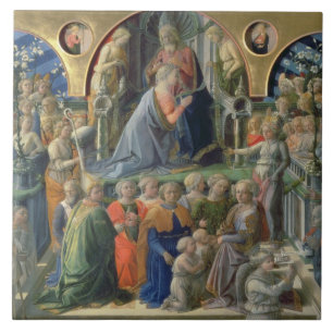 Coronationen av oskulden, 1441-7 (tempera på p kakelplatta