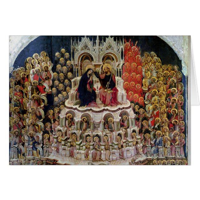 Coronationen av oskulden i paradis, 1438 hälsningskort (Framsidan Horizontal)