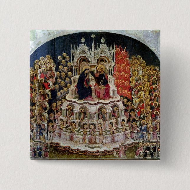 Coronationen av oskulden i paradis, 1438 knapp (Framsida)