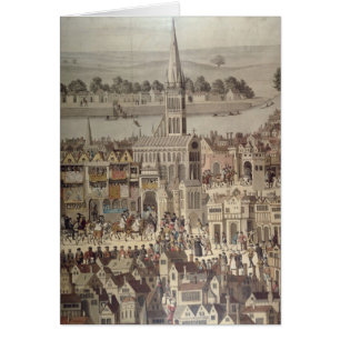 Coronationprocessionen av kungen Edward VI Hälsningskort