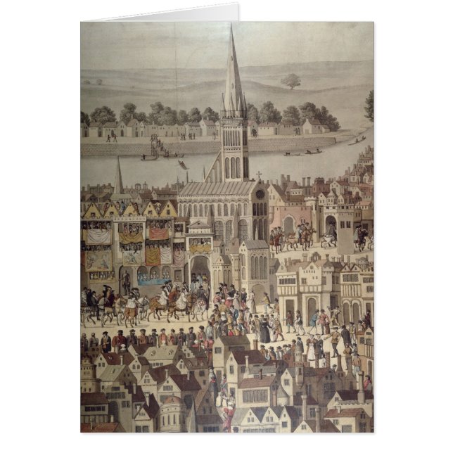 Coronationprocessionen av kungen Edward VI Hälsningskort (Framsidan)