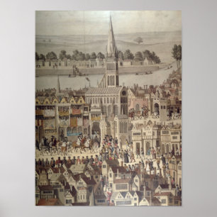 Coronationprocessionen av kungen Edward VI Poster