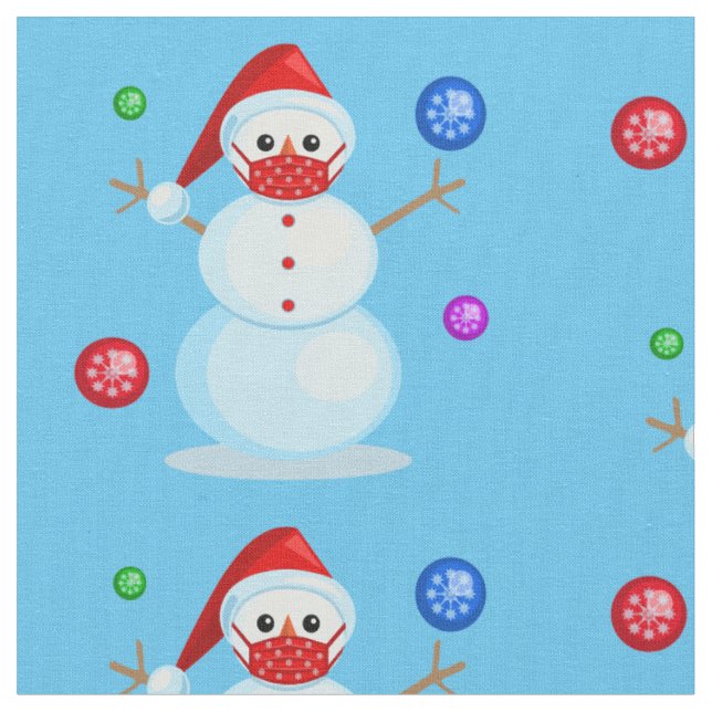 Coronavirus christmas ansikte mask snögubbe tyg (Närbild)