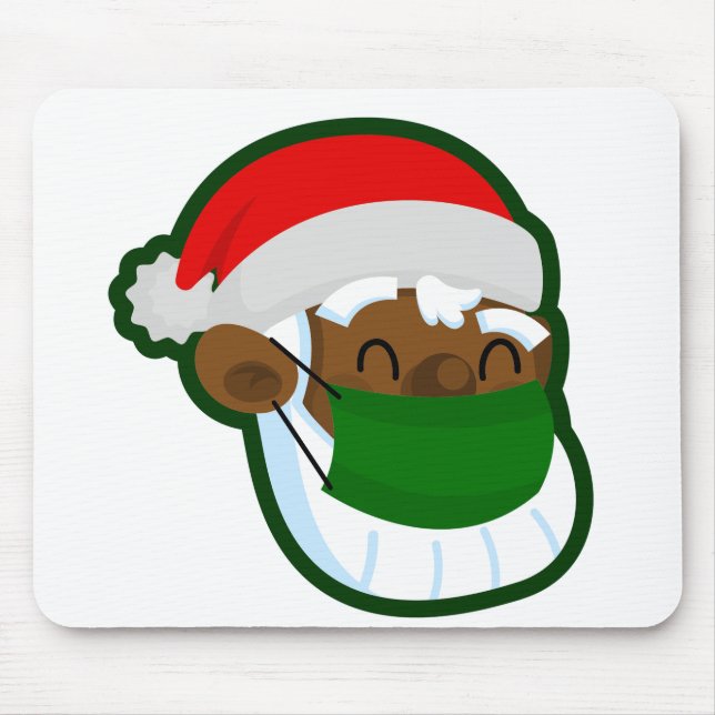 Coronavirus christmas ansikte mask, svart musmatta (Framsidan)