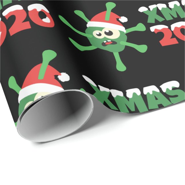 Coronavirus Corona Julafton jul 2020 Presentpapper (Rullad Hörn)