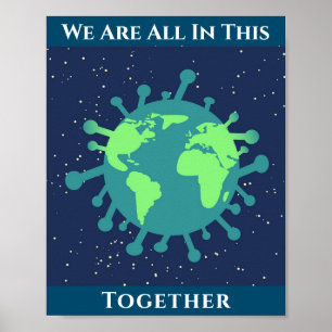 Coronavirus Covid 19 allt detta tillsammans Poster