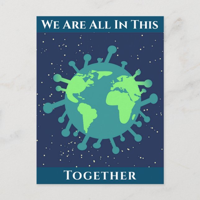 Coronavirus Covid 19 allt i detta tillsammans Vykort (Framsida)