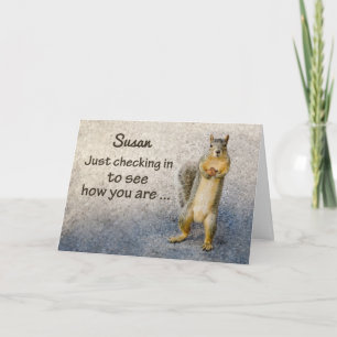 Coronavirus eget namn Tankar på dig Squirrel Kort