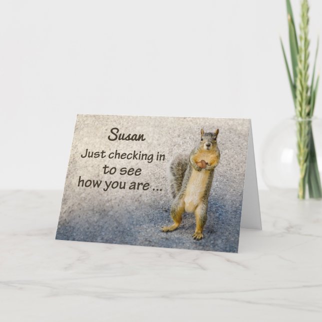 Coronavirus eget namn Tankar på dig Squirrel Kort (Framsida)