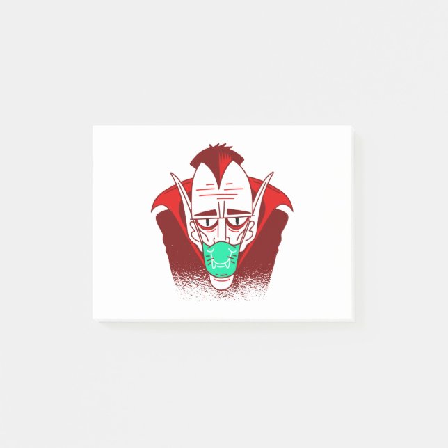 coronavirus halloween ansikte mask vampyr post-it block (Framsida)