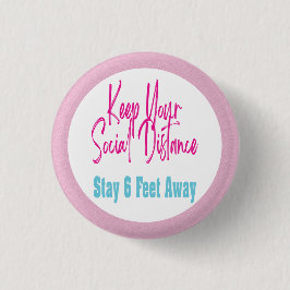 Coronavirus Health Warning Social Avstånd Rosa Knapp