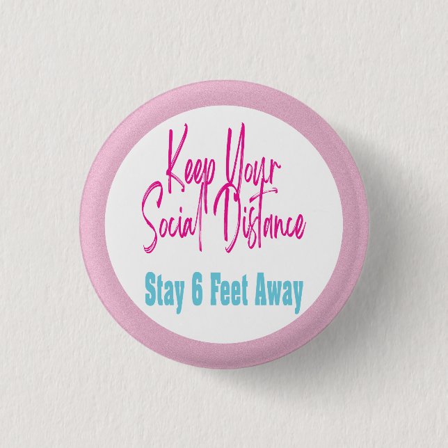 Coronavirus Health Warning Social Avstånd Rosa Knapp (Framsida)