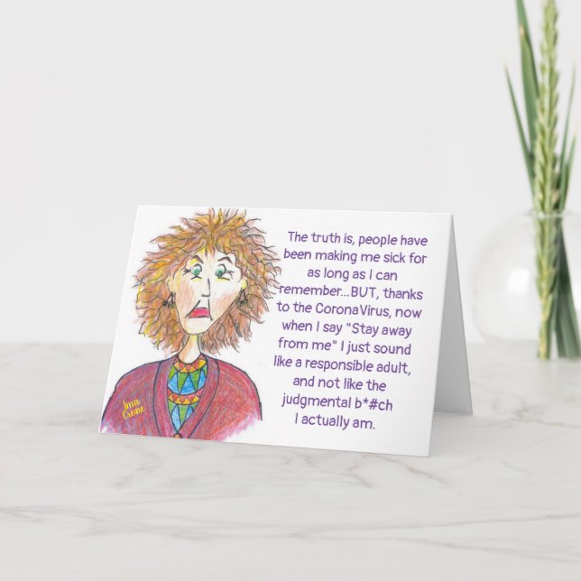 CoronaVirus Humor-kort Kort (Framsida)