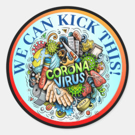 Coronavirus Kick det Runt Klistermärke