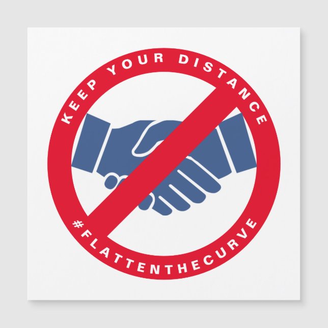 Coronavirus No Handskaknummer #FLATTENTHECURVE Red (Framsida)