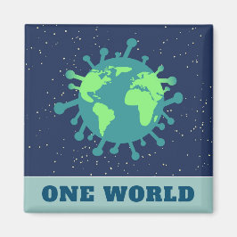 Coronavirus One World här tillsammans Magnet
