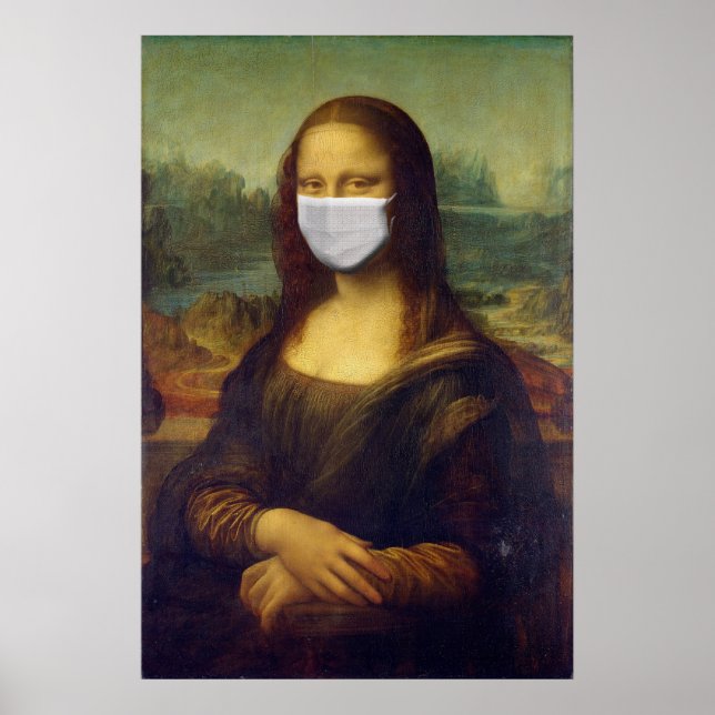 Coronavirus Pandemic Mona Lisa Facemask COVID-19 Poster (Framsidan)